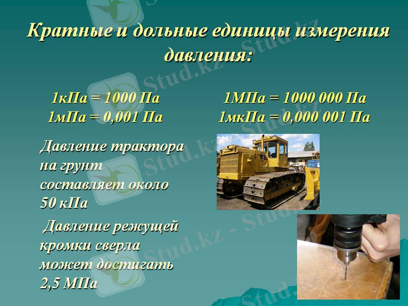 Кратные и дольные единицы измерения давления