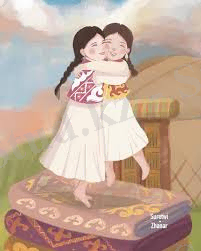 SAGIDOLLA ZHANAR 🖤 | Иллюстрация “Әпкелер”☀️ У кого есть сестрички и братишки оставляйте солнышки 👇:) | Instagram